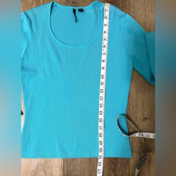 Turquoise Rib Knit Sweater by VENINI SZ M NWOT - Picture 9 of 9